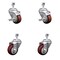 Service Caster 3.5 Inch Maroon Polyurethane Swivel 12mm Threaded Stem Caster Brakes, 2PK SCC-TS20S3514-PPUB-MRN-TLB-M1215-2S2 - alternate 1